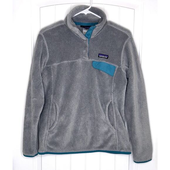 Patagonia T snap Quarter-Zip Fleece Pullover Grey Size M High Quality Super Soft - Picture 1 of 7